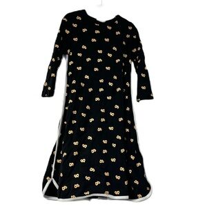 Bla bla girls sz 7 black ribbed midi pretzel design aline dress fun casual trend